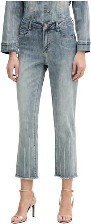Joseph Ribkoff Rechte Cropped Jeans met Strass - Dames - Cropped Jeans - Blauw - 5XL - Katoen - Jeans