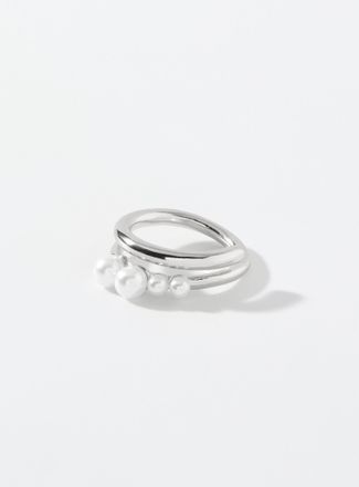 Simons Womens Pearl open ring