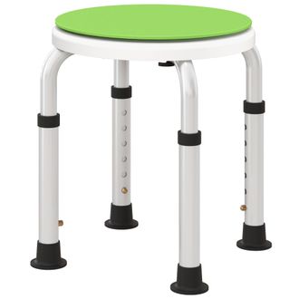 HOMCOM 360 Degree Swivel Shower Stool W/ Non-Slip Feet For Disabled Green | TJ Hughes