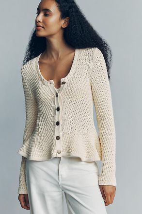 Pistola Denim Elina Open Knit Peplum Cardigan