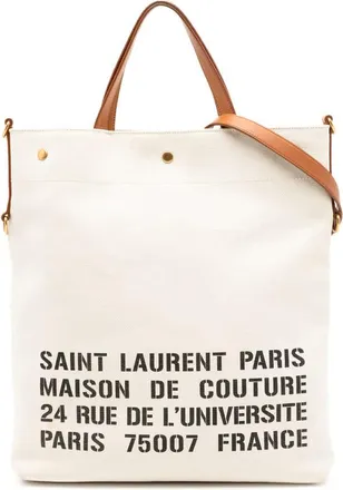 Saint Laurent Pre-owned Saint Laurent Canvas Stencil Logo Convertible Tote Ladies 4SWOJM56344B2LGQ