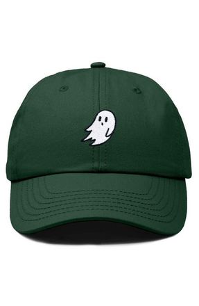 Dalix Ghost Embroidered Low Crown Cap in Dark Green at Nordstrom