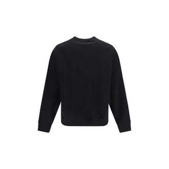 Palm Angels Logo Crew Neck Sweatshirt - Black