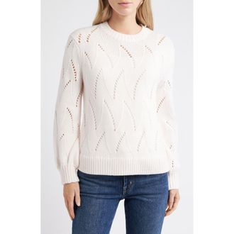Caslon Lofty Pointelle Stitch Crewneck Sweater in Pink Fresco at Nordstrom Rack, Size Xx-Large