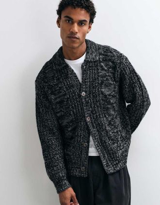 Obey cardigan con bottoni Issar antracite-Grigio
