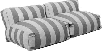 Oviala Conjunto modular de jard&iacute;n con 2 sillones a rayas en gris