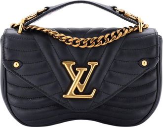 Louis Vuitton Black Quilted Leather New Wave Chain Bag Pm (Authentic Pre- Loved)