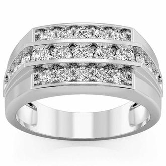 Pompeii3 1 1/2Ct Mens Diamond Wedding Annivesary Ring Gold Lab Grown