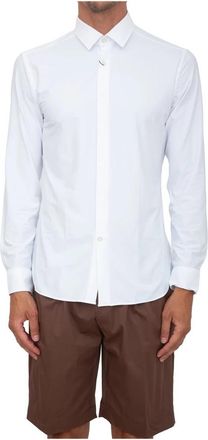 Corneliani Camicia Bi-elastic Shirt - Heren - Zakelijke Overhemden - Wit - 2XL - Leer - Overhemden
