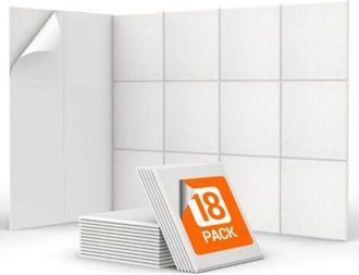 OEM 18 Paneles Autoadhesivos Insonorizantes Para Paredes, 30 X 30 X 0,9 Cm, Espuma Insonorizante De Alta Densidad, Aptos Para Insonorizar Oficinas, Color 