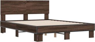 vidaXL Bed Frame without Mattress Brown Oak 120x200 cm Vidaxl