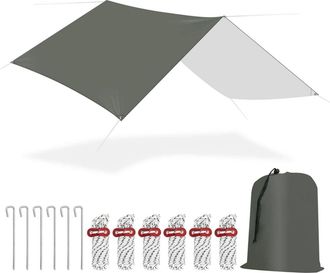 OEM B&acirc;che De Protection, B&acirc;che Camping Imperm&eacute;able, Toile De Tente, 3x4 M, Anti-uv, Avec Sac De Rangement, Gris