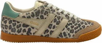 Gola Womens Elan Safari Sneakers In Snow Leopard/light Caramel/gold/green Mist