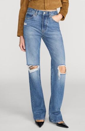 Frame Denim The Vertical High Waist Relaxed Straight Leg Jeans in Voltage at Nordstrom, Size 28