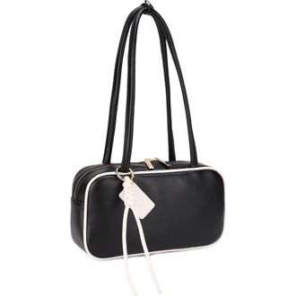 Mali + Lili Eko Vegan Leather Shoulder Bag in Black Bone at Nordstrom