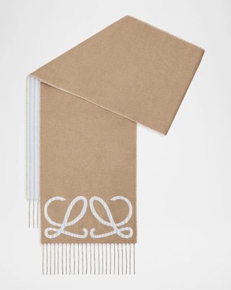 Loewe Men & apos;s Anagram Silk-Cashmere Scarf