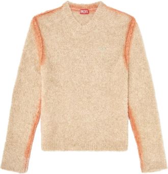 Diesel Ronde hals gebreid - Heren - Ronde hals truien - Beige - M - Truien & Vesten