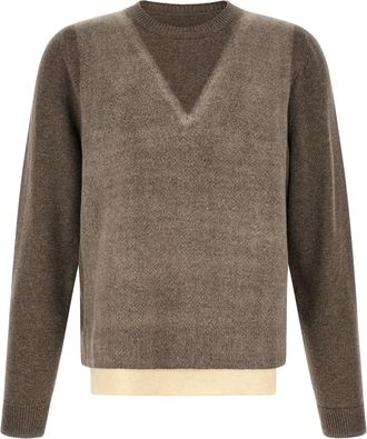 Maison Margiela Brown Virgin Wool Mens Cardigan