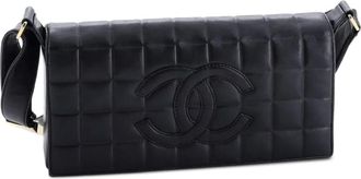 Chanel Chocolate Bar CC Flap Bag Quilted Leather East West shoulder bag - Zwart