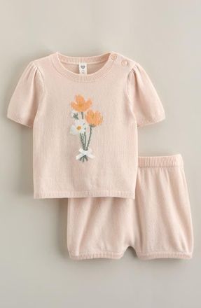 Nordstrom Icon Sweater Set in Pink Heaven Bouquet at Nordstrom, Size 12M