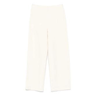 Max Mara Wijde broek - Dames - Broeken - Wit - Maat: M Leer