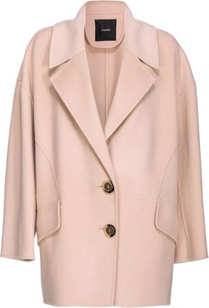 Pinko Double-layered wollen stoffen pea coat - Dames - Mantel - Beige - S - Wol - Jassen