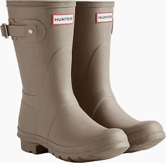 Hunter Womens Hunter Original Short Rubber Womens Kettle Wellington Boots - Brown - Size: 8