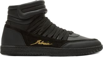 Balmain Sneakers con inserti in pelle - Nero