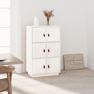 Berkfield Home Highboard White 67x40x108.5 cm Solid Wood Pine