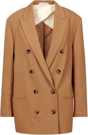 Alberta Ferretti Stretch Polyester Blazer - Dames - Blazers - Bruin - XS - Polyester - Jassen
