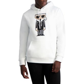 Karl Lagerfeld Kocktail Karl Graphic Hoodie in White at Nordstrom, Size X-Large