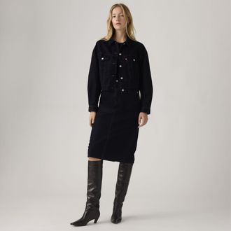 Levi's High Rise Back Slit Skirt - Womens - 23 - Blue