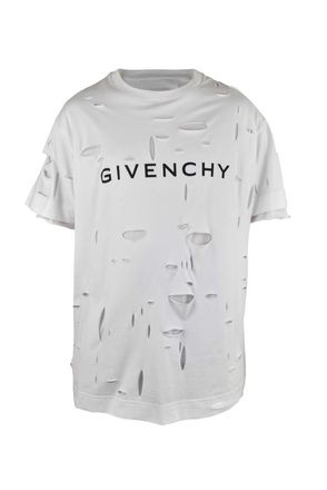 Givenchy T-shirt met 2 lagen en gaatjes Wit