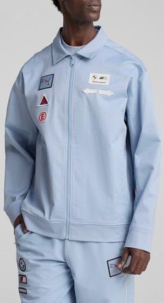 Puma BMW M4 Motorsport Zip-Up Coachs Jacket in Blue Wash at Nordstrom, Size Xx-Large
