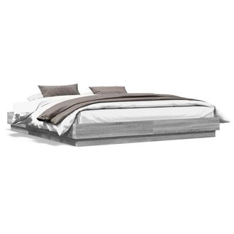 Berkfield Home Bed Frame without Mattress Grey Sonoma 180x200 cm Super King