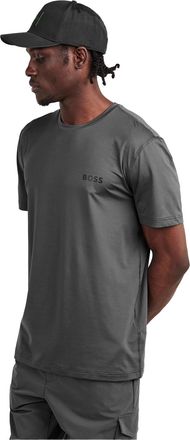 HUGO BOSS Heren Wedstrijd Logo Crew Hals T-shirt (Grijs)