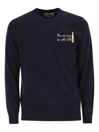MC2 Saint Barth Sweater met borduurwerk en ronde hals - Blauw