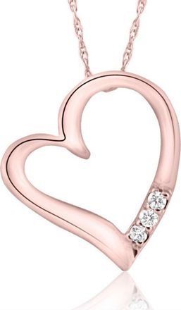 Pompeii3 Diamond Pendant Heart Shape Necklace in White, Yellow, or Rose Gold Lab Grown
