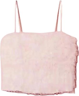 Twinset Fitted Tulle Top - Dames - Tops zonder mouwen - Roze - L - Tule - Tops
