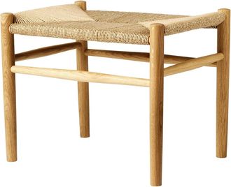 FDB M&oslash;bler J83 Hocker, Eiche matt lackiert / Naturgeflecht