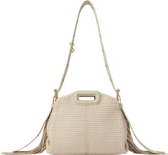 Maje Raffia effect Miss M Mini bag in Beige at Nordstrom, Size Medium
