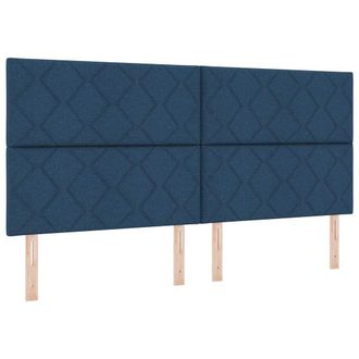 vidaXL Letto A Molle Con Strisce Led Blu 200 X 200 Cm Tessuto Vidaxl