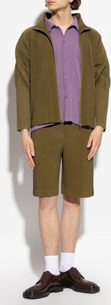 Homme Plissé Issey Miyake Pleated Shorts, Mens, Green