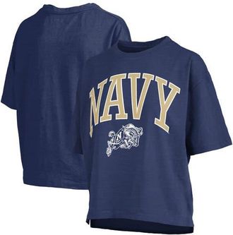 Pressbox Womens Pressbox Navy Navy Midshipmen Nelson Arch Over Logo Waist Length Oversized Slub T-Shirt at Nordstrom, Size X-Large