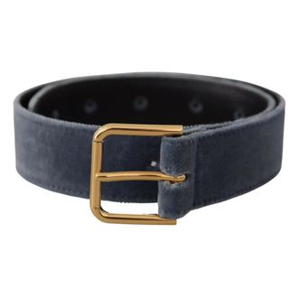 Dolce & Gabbana Velvet Taille Riem met Gesp - unisex - Riemen - Blauw - ONE Size - Accessoires