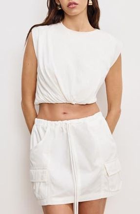 Good American Gathered Hem Muscle Top in Cloud White001 at Nordstrom Rack, Size X-Large