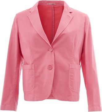 Lardini Roze Jas met Twee Knopen - Dames - Blazers - Roze - L - Katoen - Jassen