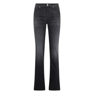 Moorer Boot-cut Jeans, female, Black, Size: W29 Black flared jeans elegant for any occasion