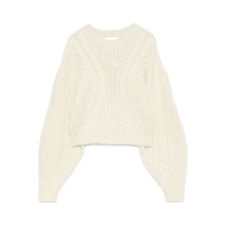 Iro Round-neck Knitwear, female, Beige, M, Beige Cable Knit Jumper