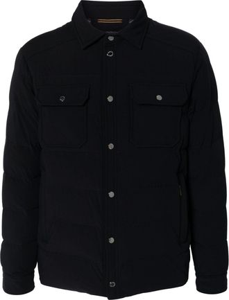 Moorer water-resistant padded jacket - men - Polyamide/Polyamide/Polyurethane/Feather Down - 48 - Blue